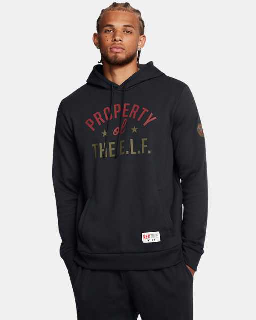 Men's Project Rock Red One E.L.F. Hoodie | Under Armour Men's Project Rock Red One E.L.F. Hoodie | Under Armour